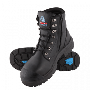 Steel Blue Argyle Zip Safety Boot With Bump Cap-259-168