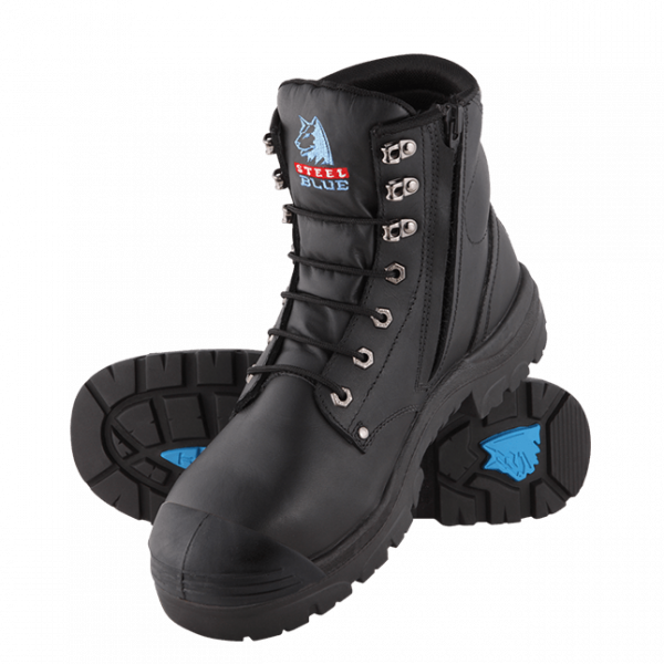 Steel Blue Argyle Zip Safety Boot With Bump Cap-259-168